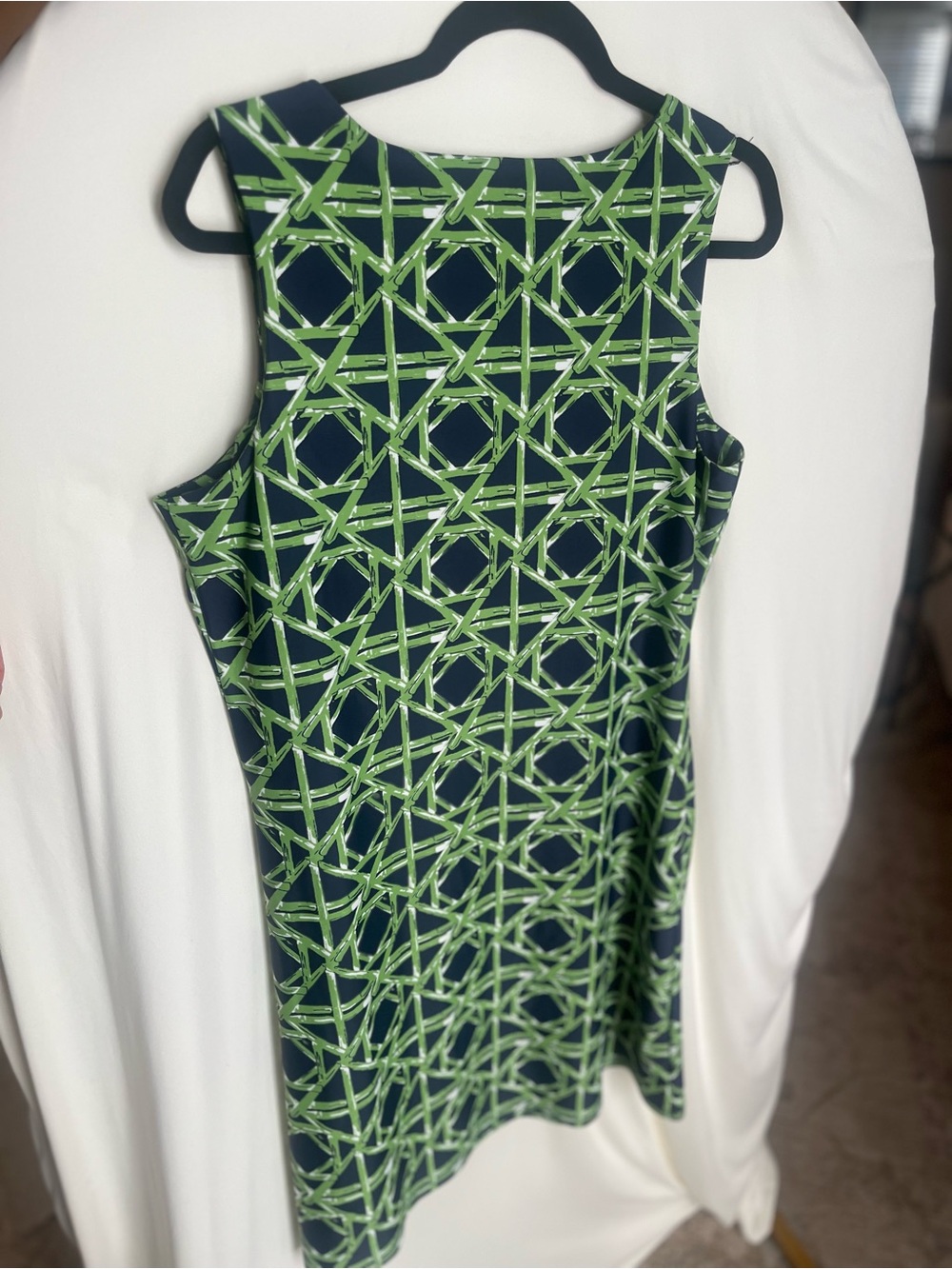 Jude Connally Bamboo Shift Dress in Navy and Green - Picture 4 of 11